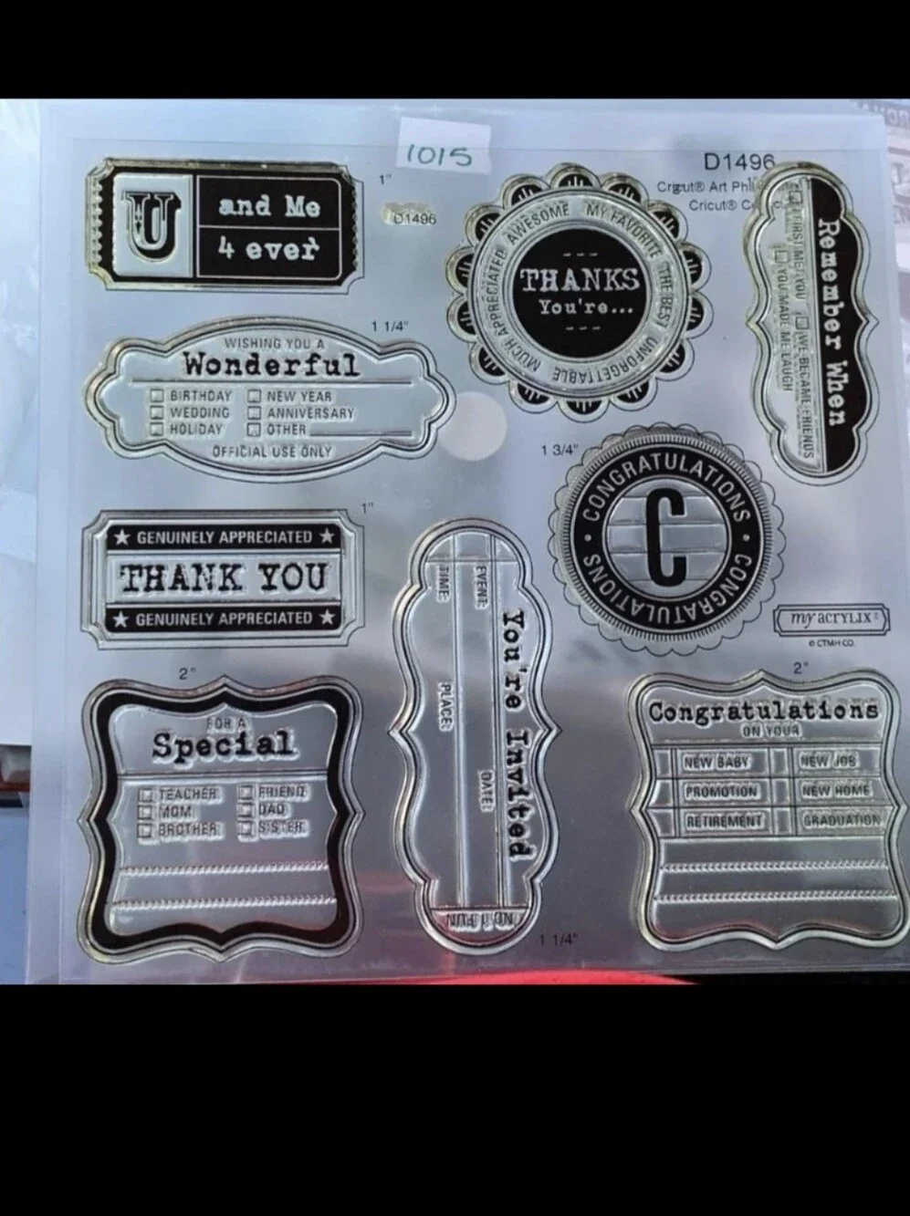CTMH Art Philosophy Clear Sentiment Stamp Set
